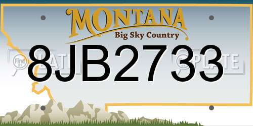 8JB2733 Montana License Plate