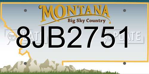 8JB2751 Montana License Plate