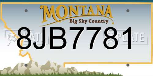 8JB7781 Montana License Plate