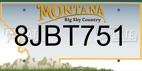 8JBT751 Montana License Plate