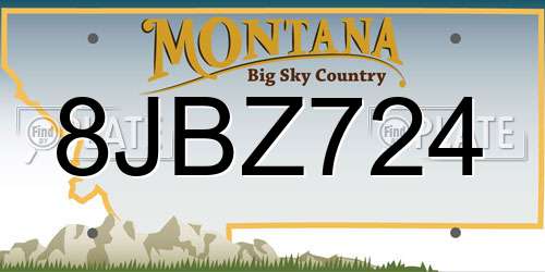 8JBZ724 Montana License Plate