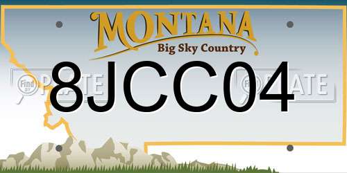 8JCC04 Montana License Plate