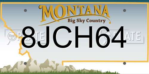8JCH64 Montana License Plate