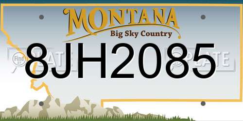 8JH2085 Montana License Plate