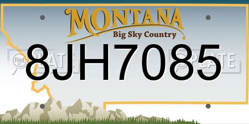 8JH7085 Montana License Plate