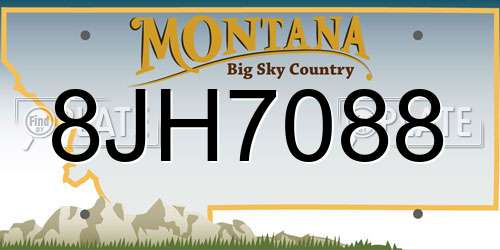 8JH7088 Montana License Plate
