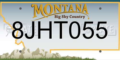 8JHT055 Montana License Plate