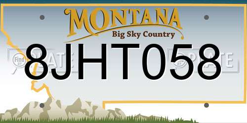 8JHT058 Montana License Plate