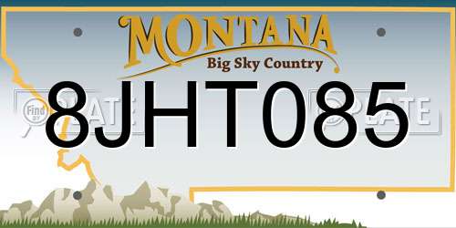 8JHT085 Montana License Plate