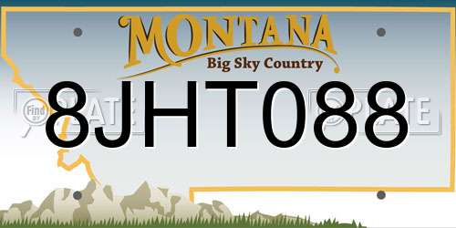 8JHT088 Montana License Plate
