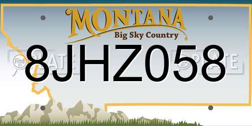 8JHZ058 Montana License Plate