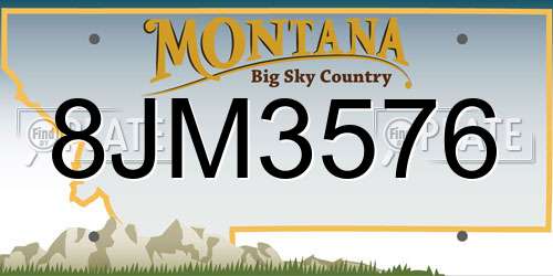 8JM3576 Montana License Plate
