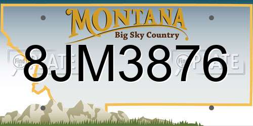 8JM3876 Montana License Plate