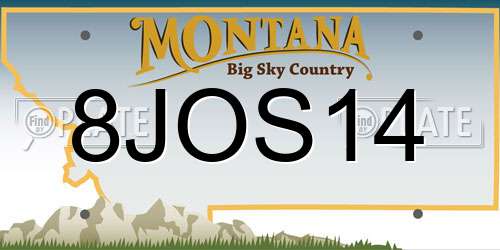 8JOS14 Montana License Plate