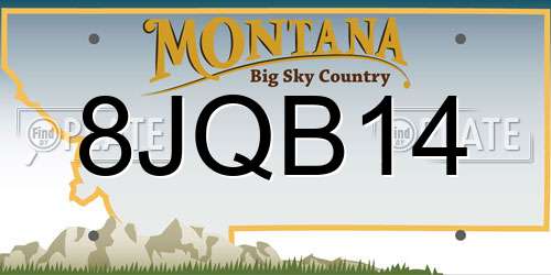 8JQB14 Montana License Plate