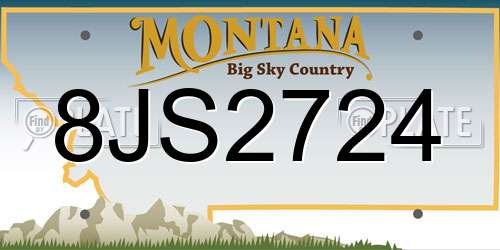 8JS2724 Montana License Plate
