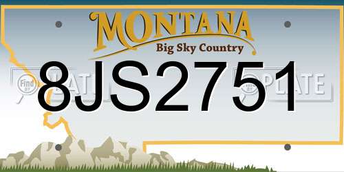 8JS2751 Montana License Plate