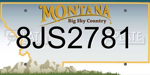 8JS2781 Montana License Plate