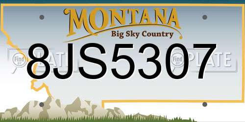 8JS5307 Montana License Plate