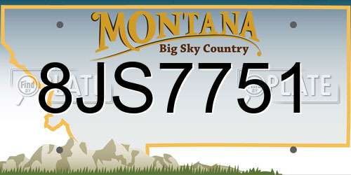 8JS7751 Montana License Plate