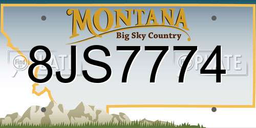 8JS7774 Montana License Plate