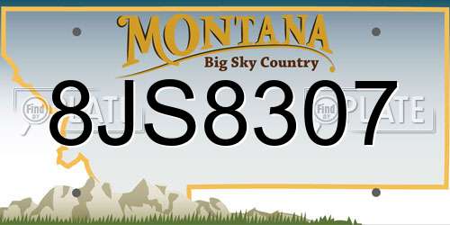 8JS8307 Montana License Plate