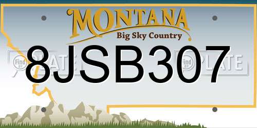 8JSB307 Montana License Plate
