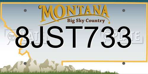 8JST733 Montana License Plate