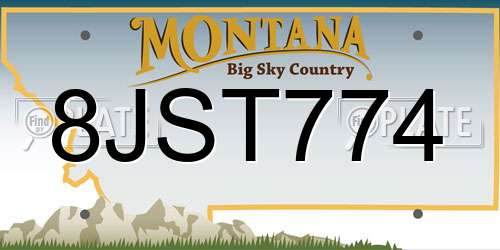 8JST774 Montana License Plate