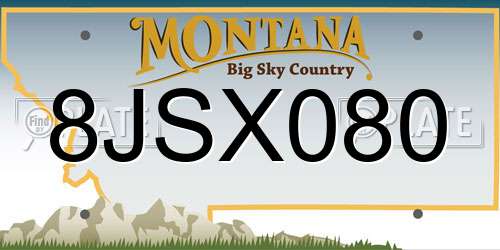 8JSX080 Montana License Plate