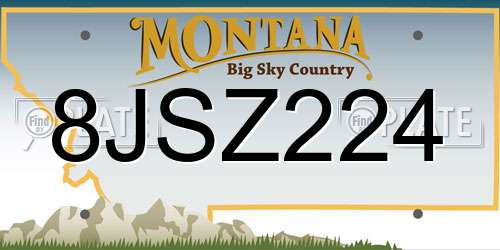 8JSZ224 Montana License Plate