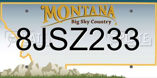 8JSZ233 Montana License Plate