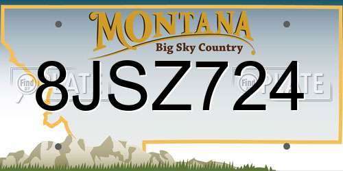 8JSZ724 Montana License Plate