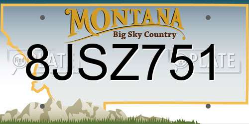 8JSZ751 Montana License Plate