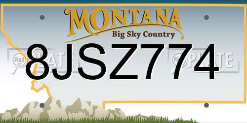 8JSZ774 Montana License Plate