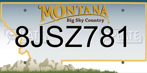 8JSZ781 Montana License Plate