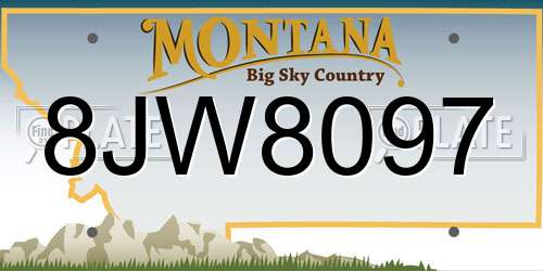 8JW8097 Montana License Plate