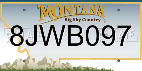 8JWB097 Montana License Plate