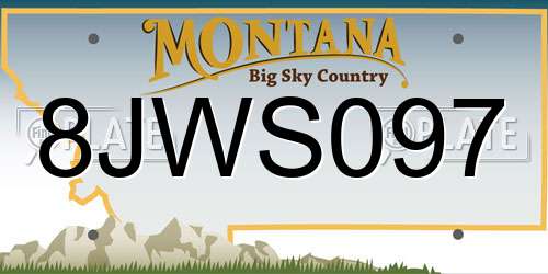 8JWS097 Montana License Plate