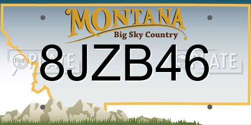 8JZB46 Montana License Plate