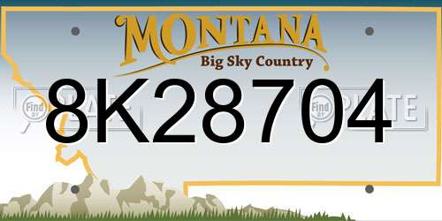 8K28704 Montana License Plate