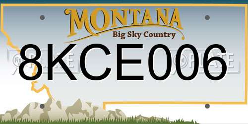 8KCE006 Montana License Plate