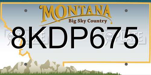 8KDP675 Montana License Plate