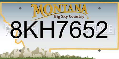 8KH7652 Montana License Plate