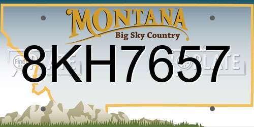 8KH7657 Montana License Plate