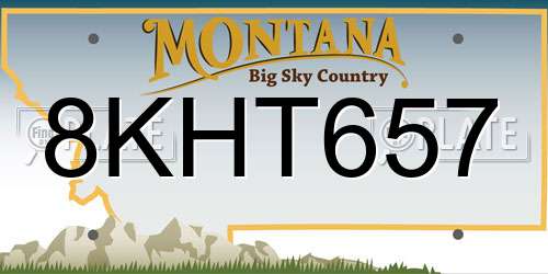 8KHT657 Montana License Plate