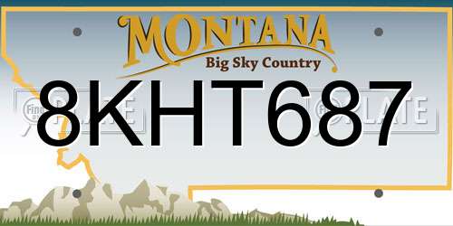 8KHT687 Montana License Plate