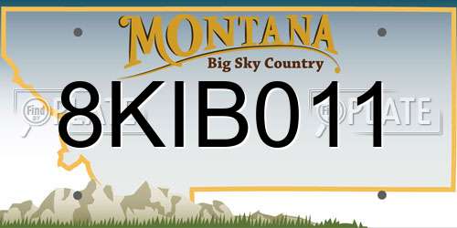 8KIB011 Montana License Plate