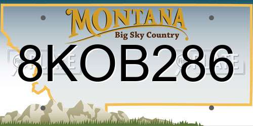 8KOB286 Montana License Plate