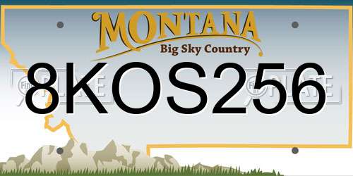 8KOS256 Montana License Plate